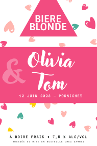 Étiquette personnalisée pour un mariage.