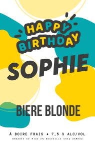 Étiquette de bière personnalisée pour un anniversaire.