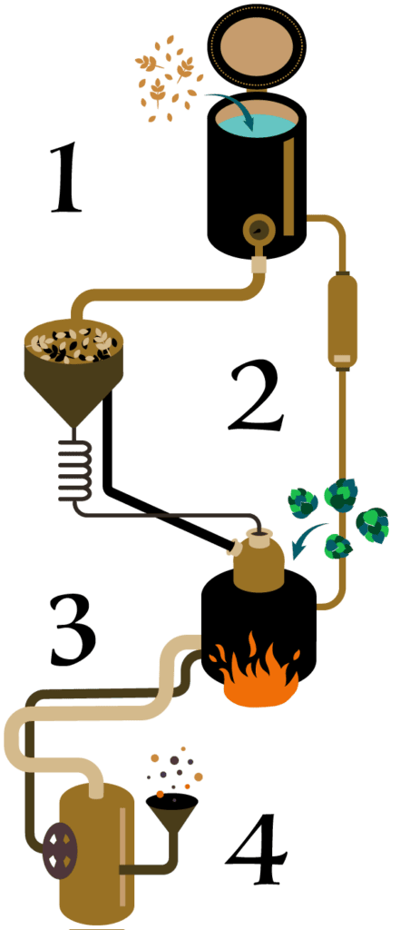 Illustration du processus de brassage.