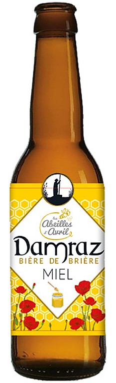 Bouteille de bière Damraz au miel.