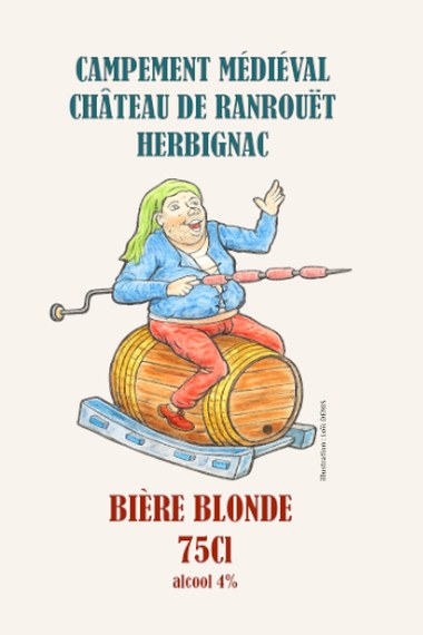 Étiquette personnalisée du campement médiéval du château de Ranrouët à Herbignac.