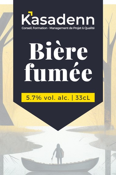 Étiquette personnalisée Kasadenn, bière fumée.